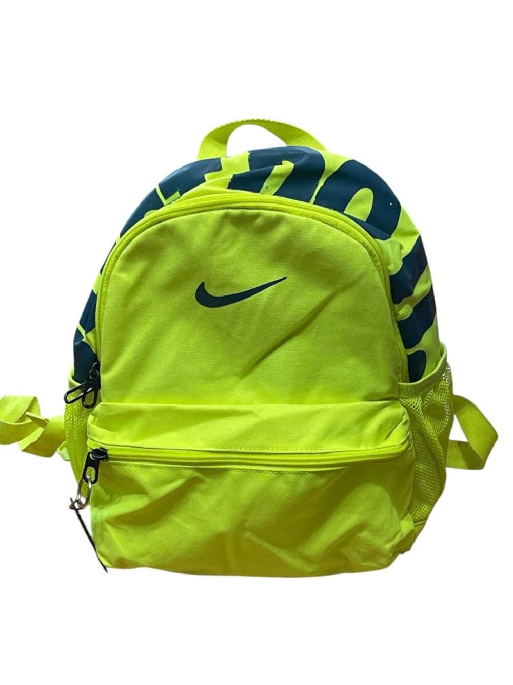 Nike Just Do It Neon Yellow Backpack 100% Polyester With Adjustable Straps & Dua